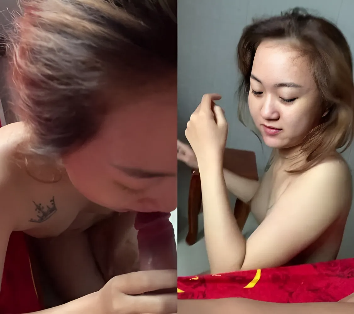 The girl learned to suck cock so she was still shy